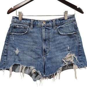 Abercrombie & Fitch The Mom Short Distressed Cutoff Denim Y2K Festival 27/4